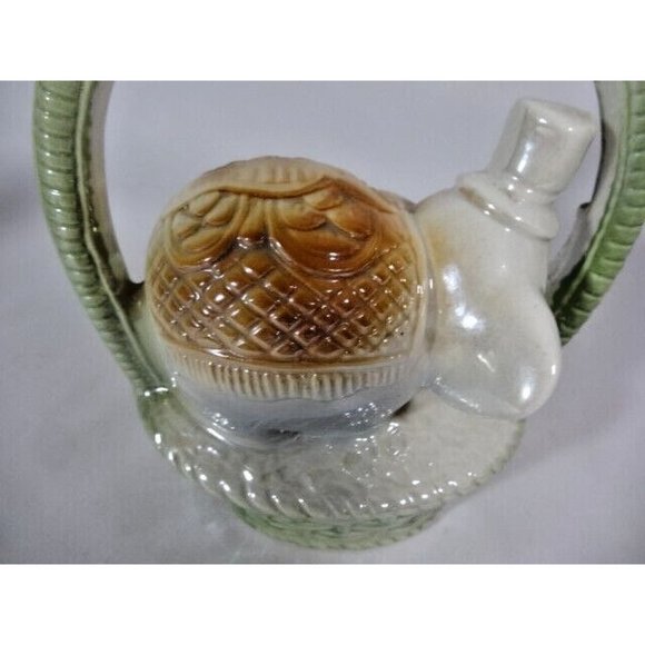 Vintage Lusterware Glaze Elephant Basket Mid-Century Porcelain #1906 Brazil - Picture 8 of 9